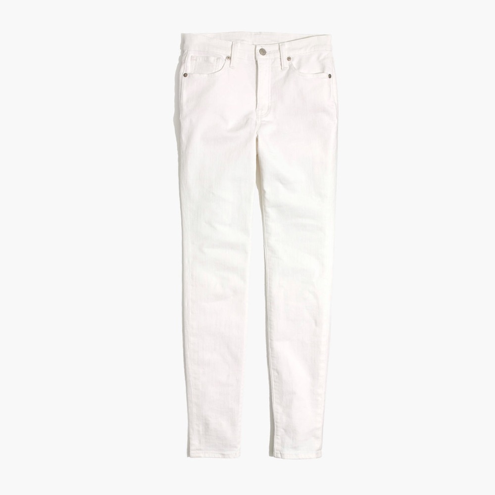 Madewell Petite 9" Mid-Rise Skinny Jeans in Pure White size Petite 36